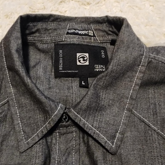 Ocean Current OC Button Front Western Long Sleeve Gray Shirt Men’s Large EUC - Picture 2 of 6